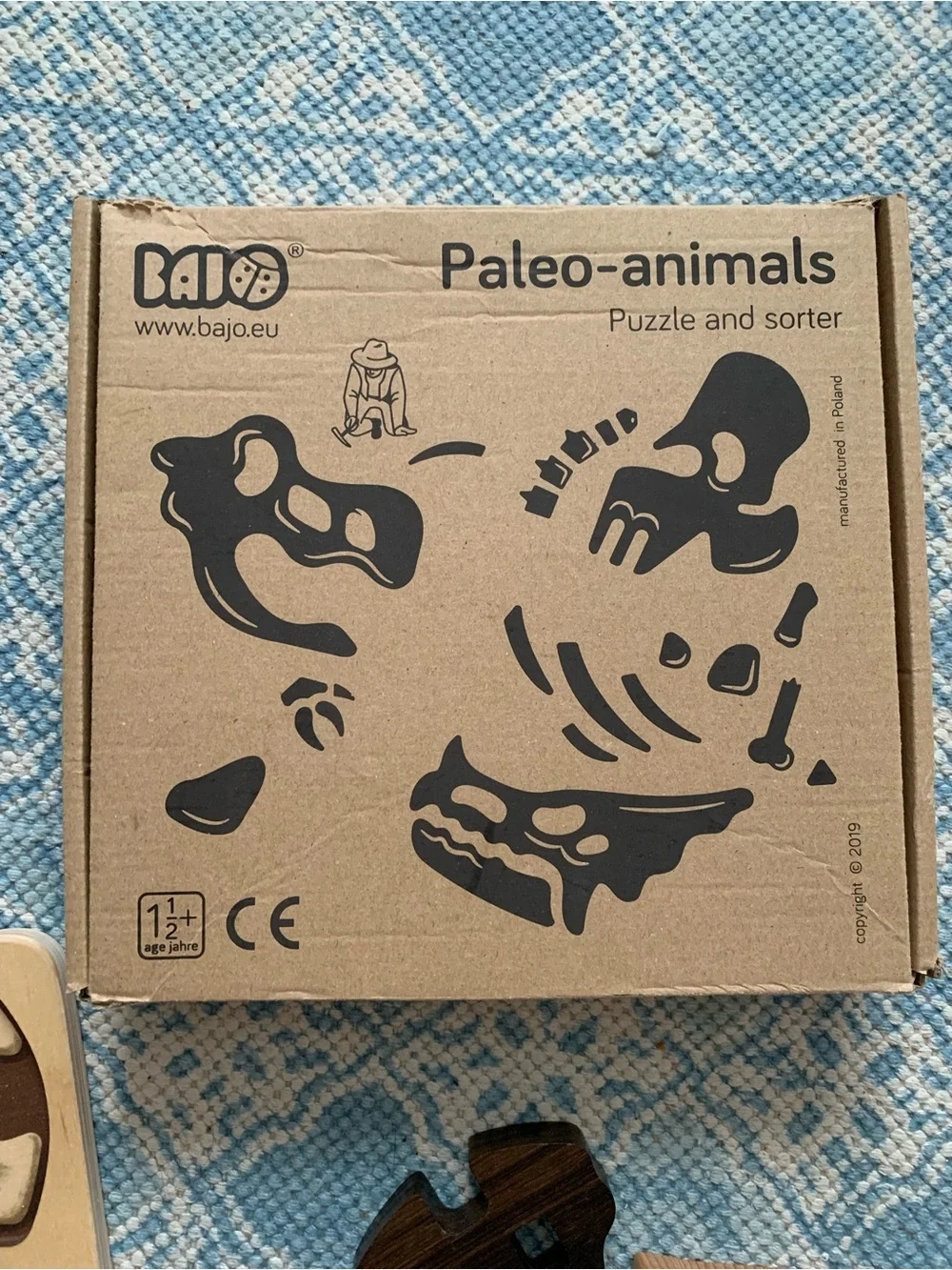 Bajo Wooden Paleo-Animals Puzzle and Sorter Triceratops Set